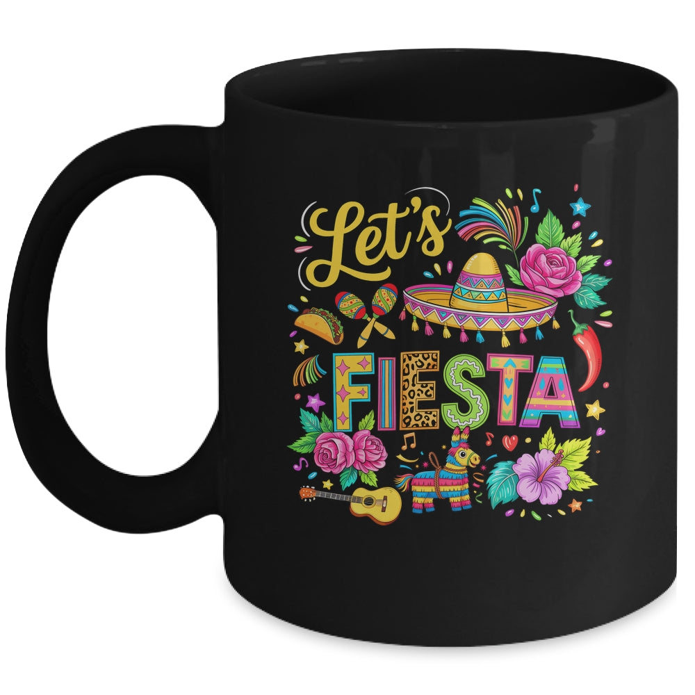 Let's Fiesta Cinco De Mayo Colorful Mexican Party Sombrero Mug | teecentury