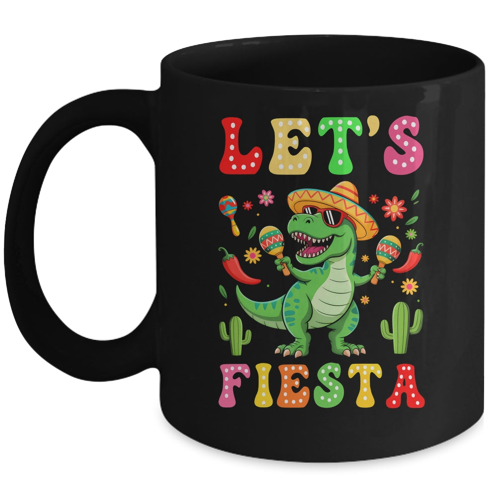 Let's Fiesta Mexican Dinosaur Cinco De Mayo Boys Kids Mug | teecentury