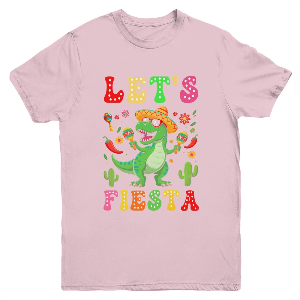 Let's Fiesta Mexican Dinosaur Cinco De Mayo Boys Kids Youth Shirt | teecentury