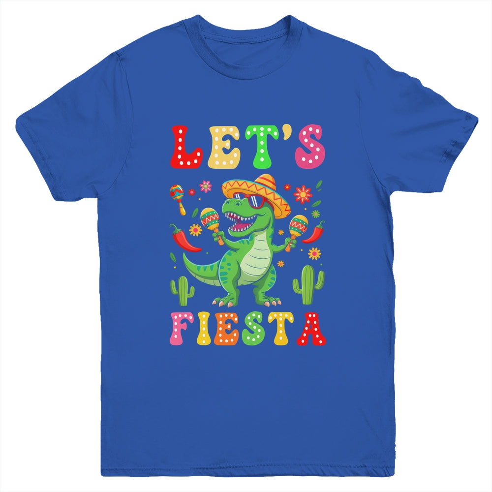 Let's Fiesta Mexican Dinosaur Cinco De Mayo Boys Kids Youth Shirt | teecentury