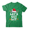 Let's Get Lit Drinking Santa Hat Christmas Lights Funny Shirt & Sweatshirt | teecentury