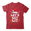 Let's Get Lit Drinking Santa Hat Christmas Lights Funny Shirt & Sweatshirt | teecentury