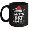 Let's Get Lit Drinking Santa Hat Christmas Lights Funny Mug | teecentury