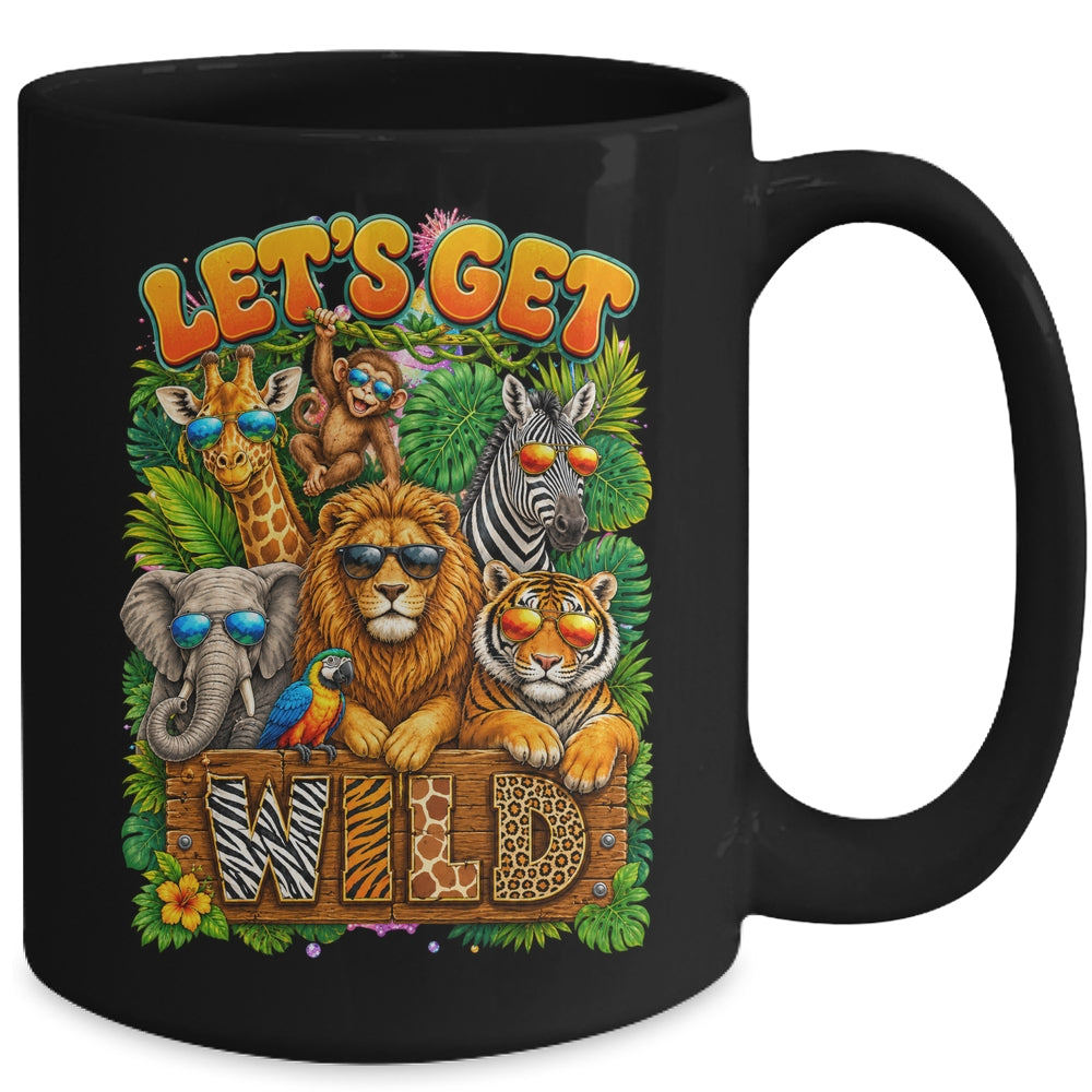 Let's Get Wild Zoo Animal Wildlife Safari Birthday Men Women Mug | teecentury