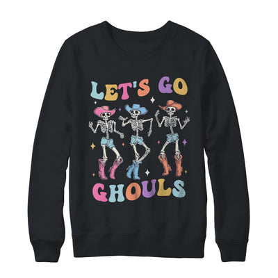 Let's Go Ghouls Women Halloween Dancing Skeleton Ghost Shirt & Sweatshirt | teecentury