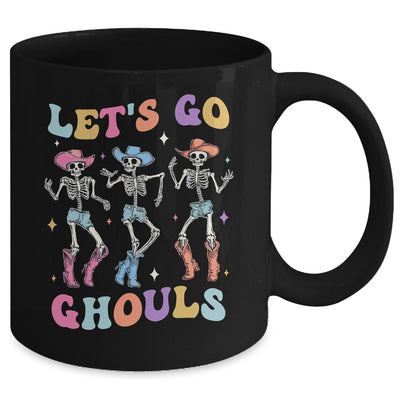 Let's Go Ghouls Women Halloween Dancing Skeleton Ghost Mug | teecentury