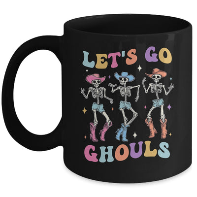 Let's Go Ghouls Women Halloween Dancing Skeleton Ghost Mug | teecentury