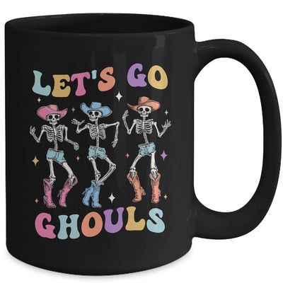 Let's Go Ghouls Women Halloween Dancing Skeleton Ghost Mug | teecentury