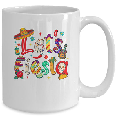 Lets Fiesta Cinco De Mayo Mexican Party Floral Sugar Skull Mug | teecentury