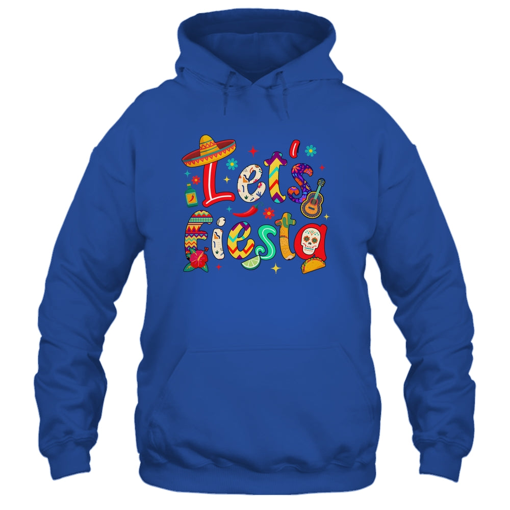 Lets Fiesta Cinco De Mayo Mexican Party Floral Sugar Skull Shirt & Tank Top | teecentury