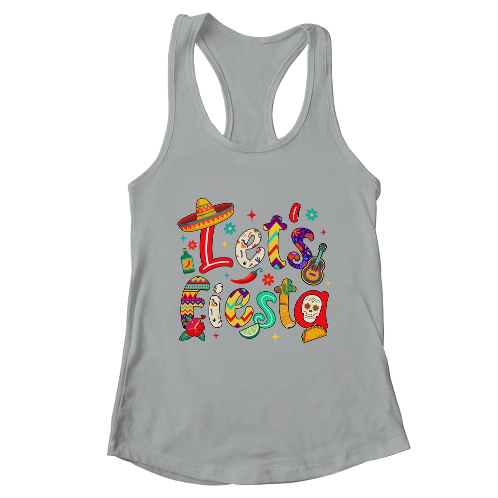 Lets Fiesta Cinco De Mayo Mexican Party Floral Sugar Skull Shirt & Tank Top | teecentury