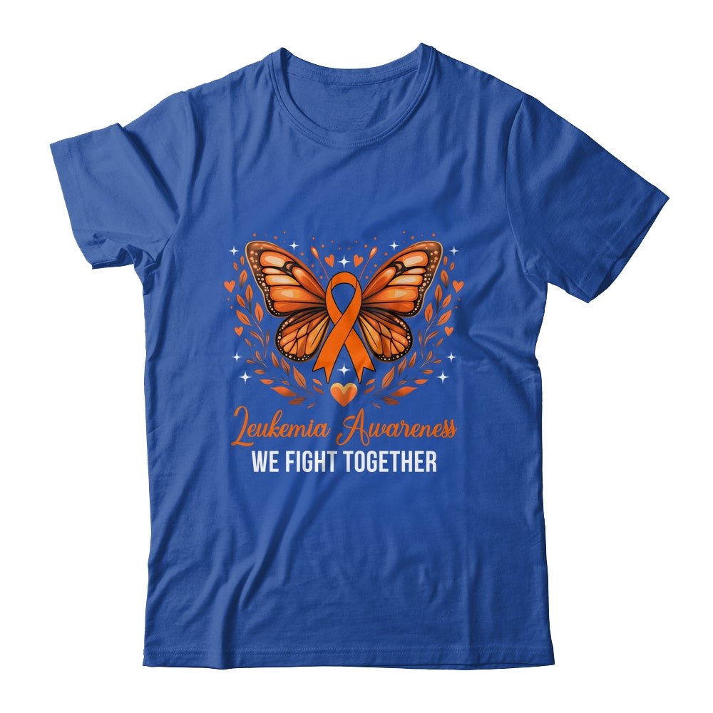 Leukemia Awareness We Fight Together Butterfly Orange Ribbon Shirt & Hoodie | teecentury