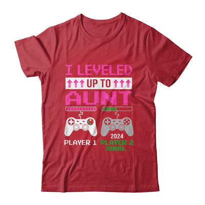 Leveled Up To Aunt 2024 Funny Video Game Soon To Be Aunt Shirt & Hoodie | teecentury