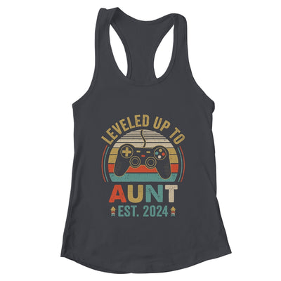 Leveled Up To Aunt 2024 Video Game Promoted To Aunt Shirt & Tank Top | teecentury