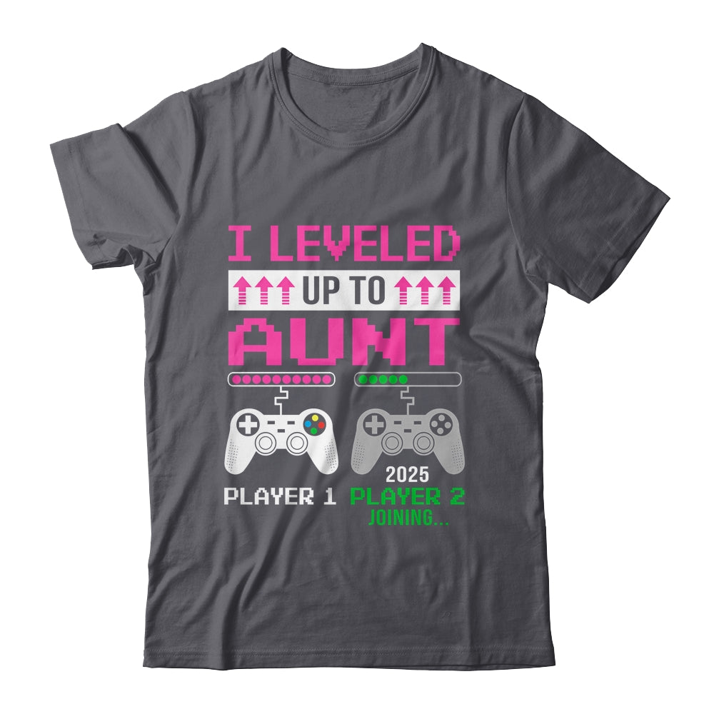 Leveled Up To Aunt 2025 Funny Video Game Soon To Be Aunt Shirt & Tank Top | teecentury
