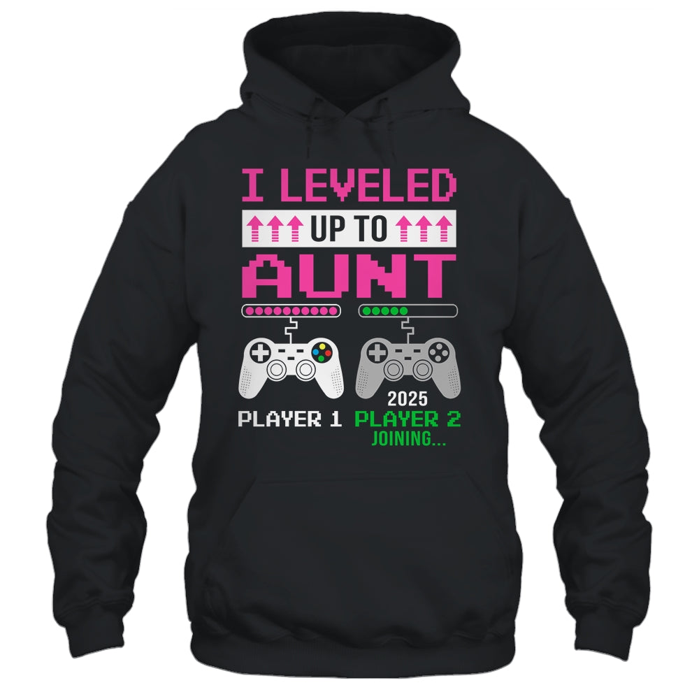 Leveled Up To Aunt 2025 Funny Video Game Soon To Be Aunt Shirt & Tank Top | teecentury