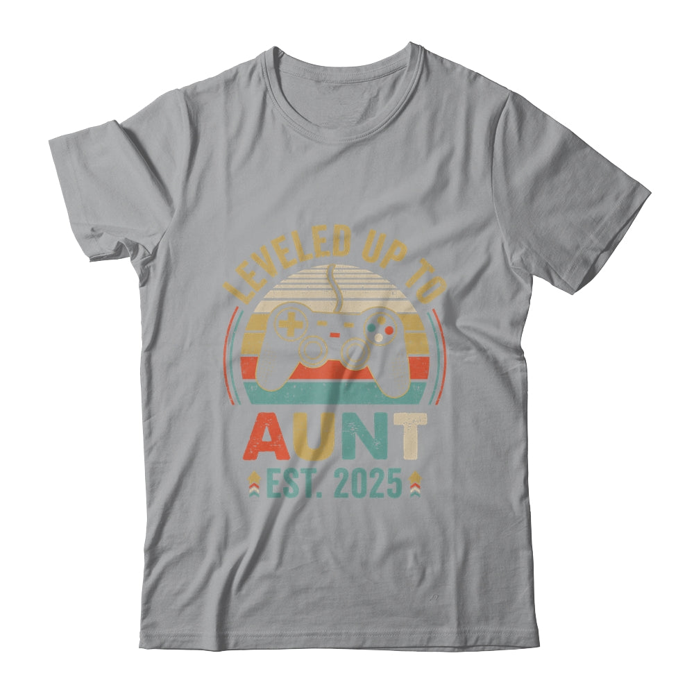 Leveled Up To Aunt 2025 Video Game Promoted To Aunt Shirt & Tank Top | teecentury