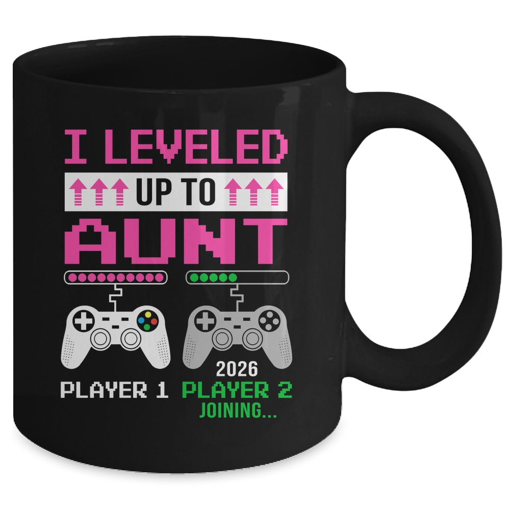 Leveled Up To Aunt 2026 Funny Video Game Soon To Be Aunt Mug | teecentury