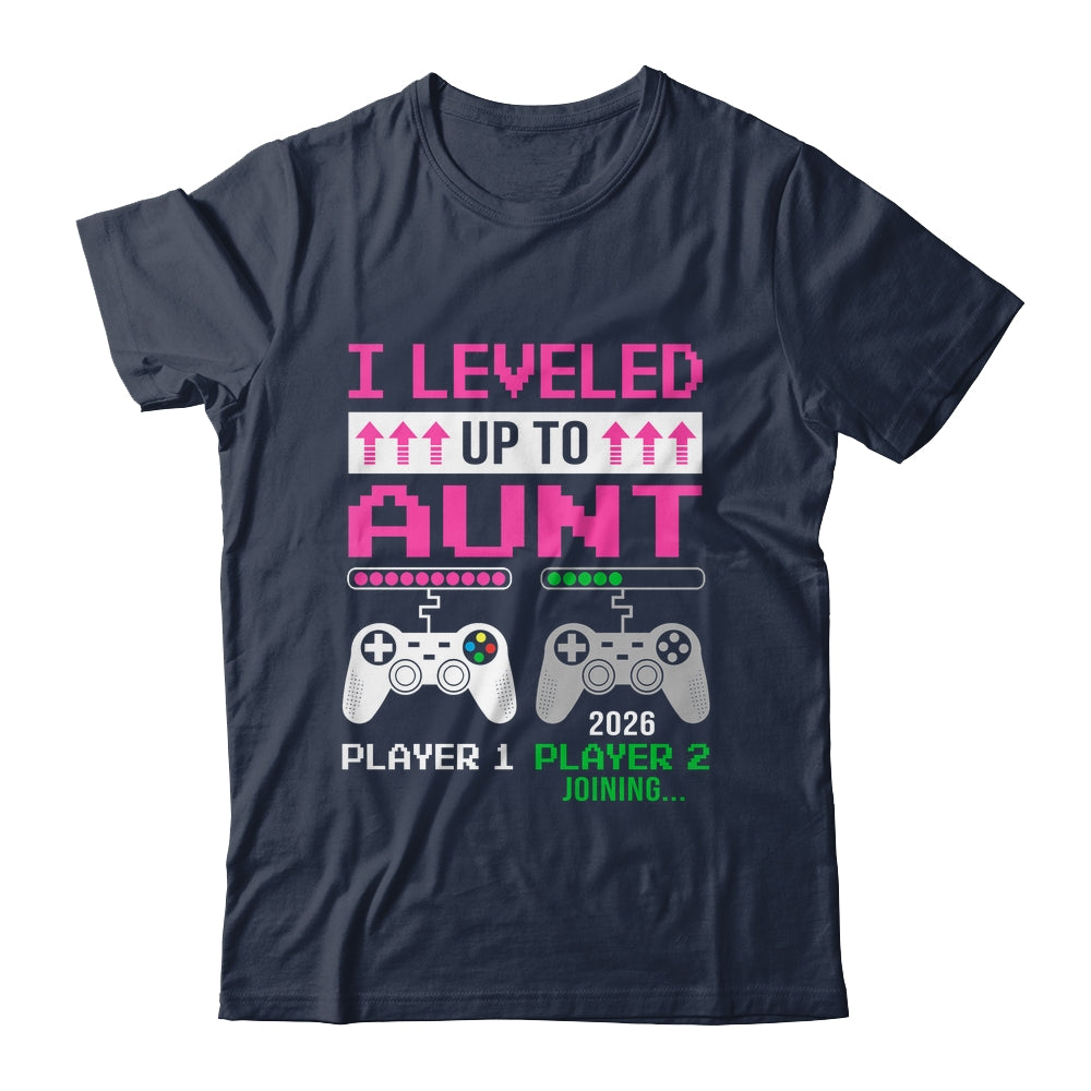 Leveled Up To Aunt 2026 Funny Video Game Soon To Be Aunt Shirt & Hoodie | teecentury