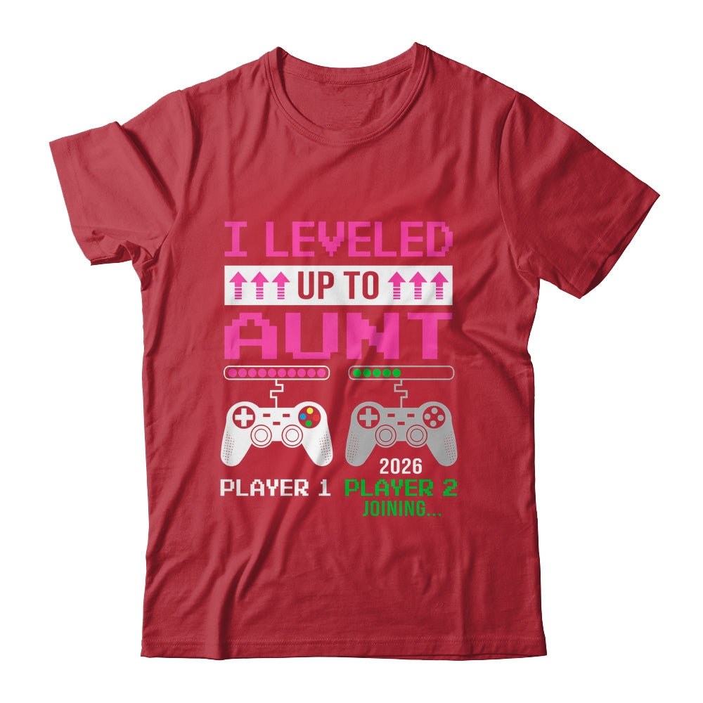 Leveled Up To Aunt 2026 Funny Video Game Soon To Be Aunt Shirt & Hoodie | teecentury