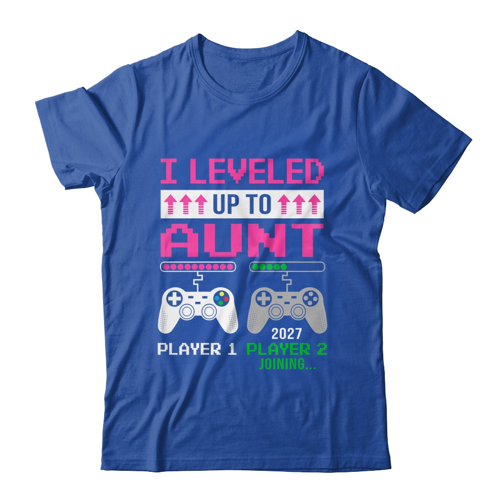 Leveled Up To Aunt 2027 Funny Video Game Soon To Be Aunt Shirt & Hoodie | teecentury