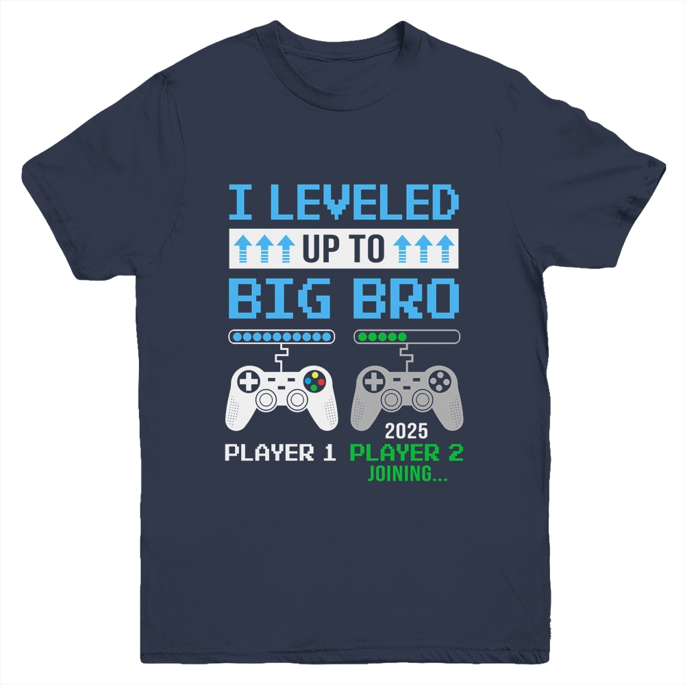 Leveled Up To Big Brother 2025 Funny Video Game Soon To Be Brother Youth Shirt | teecentury