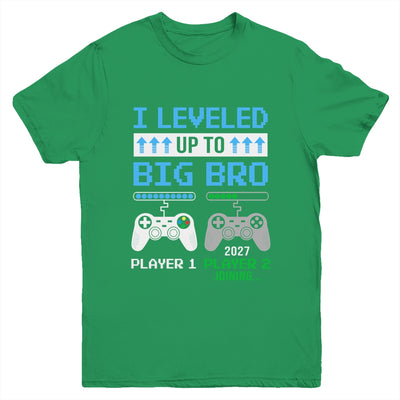 Leveled Up To Big Brother 2027 Funny Video Game Soon To Be Brother Youth Shirt | teecentury