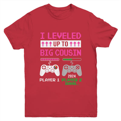 Leveled Up To Big Cousin 2024 Funny Video Game Soon To Be Cousin Youth Shirt | teecentury