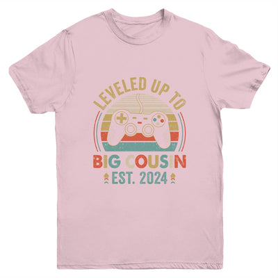 Leveled Up To Big Cousin 2024 Video Game Promoted To Cousin Youth Shirt | teecentury