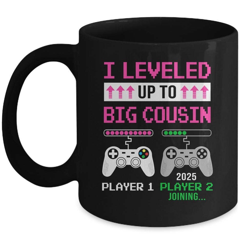 Leveled Up To Big Cousin 2025 Funny Video Game Soon To Be Cousin Mug | teecentury