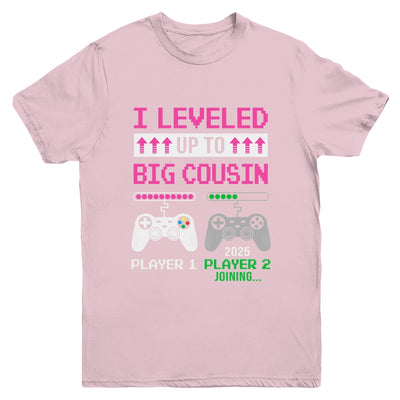 Leveled Up To Big Cousin 2025 Funny Video Game Soon To Be Cousin Youth Shirt | teecentury