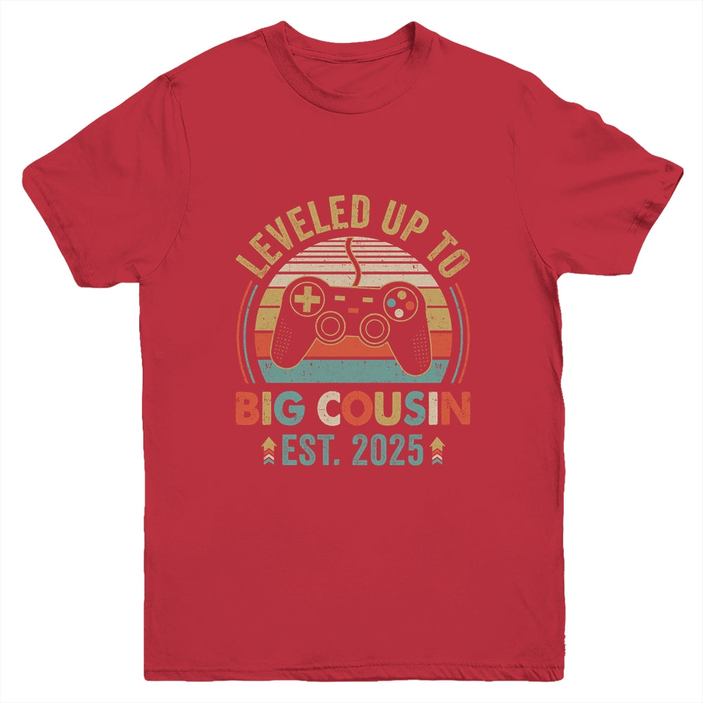 Leveled Up To Big Cousin 2025 Video Game Promoted To Cousin Youth Shirt | teecentury
