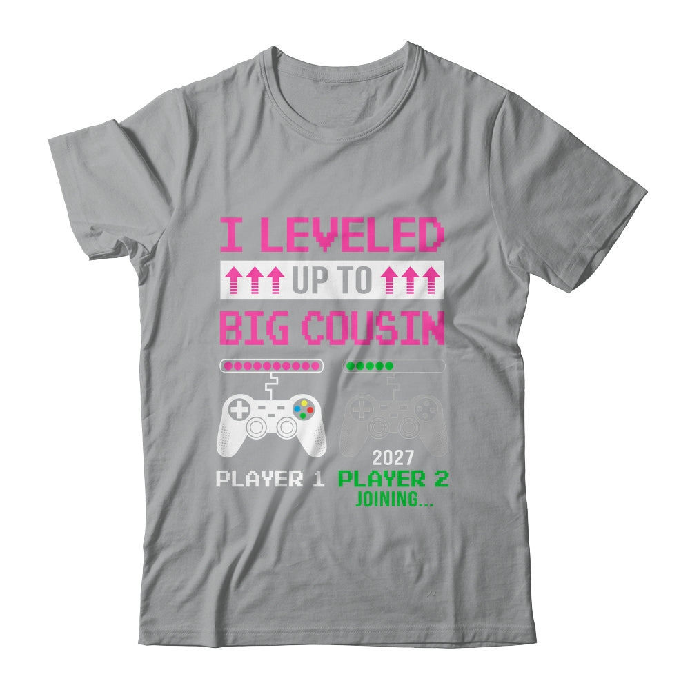 Leveled Up To Big Cousin 2027 Funny Video Game Soon To Be Cousin Shirt & Hoodie | teecentury