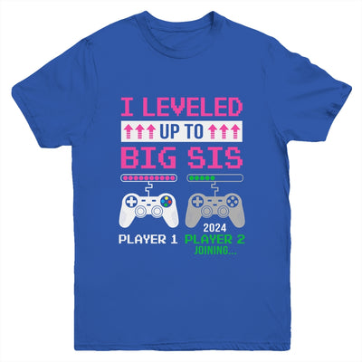 Leveled Up To Big Sister 2024 Funny Video Game Soon To Be Sister Youth Shirt | teecentury