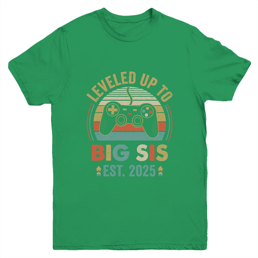 Leveled Up To Big Sister 2025 Video Game Promoted To Sister Youth Shirt | teecentury