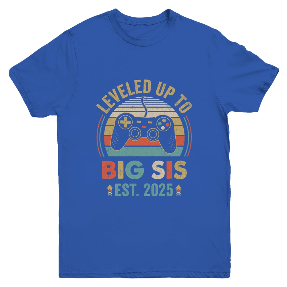 Leveled Up To Big Sister 2025 Video Game Promoted To Sister Youth Shirt | teecentury