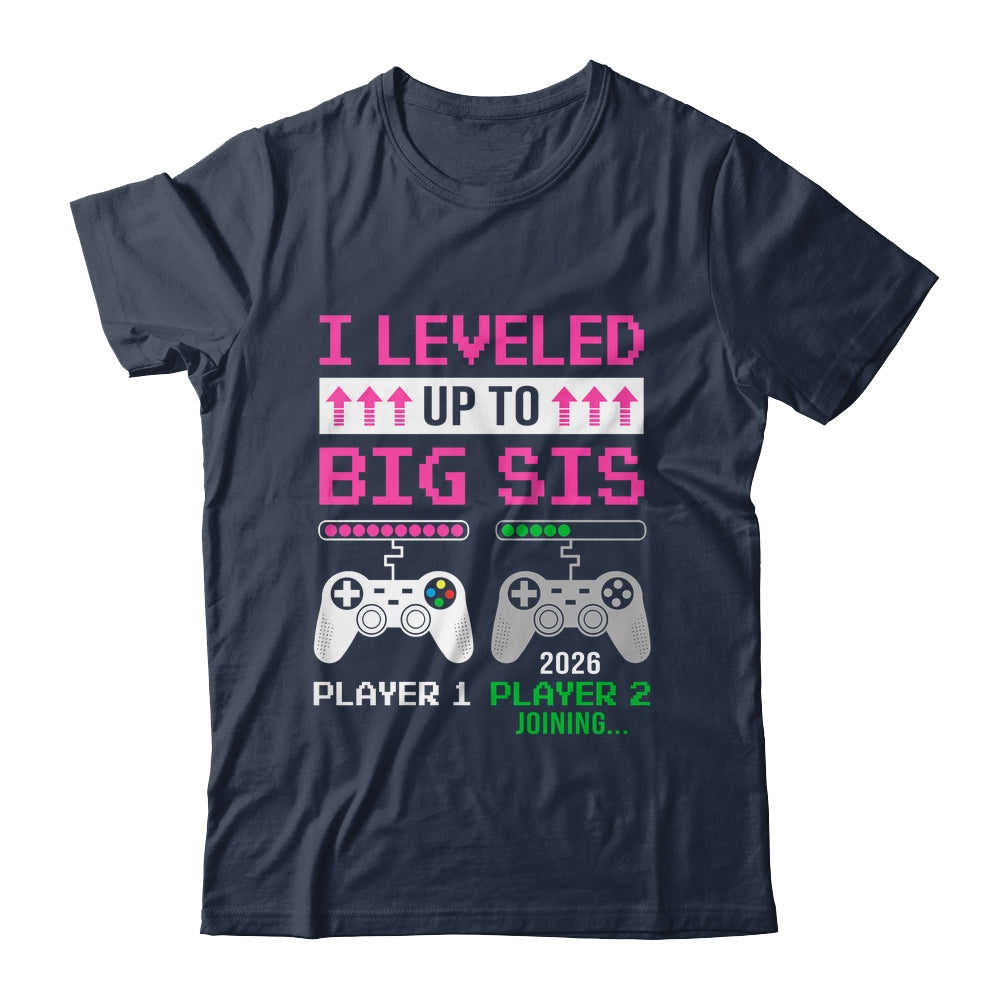 Leveled Up To Big Sister 2026 Funny Video Game Soon To Be Sister Youth Shirt | teecentury