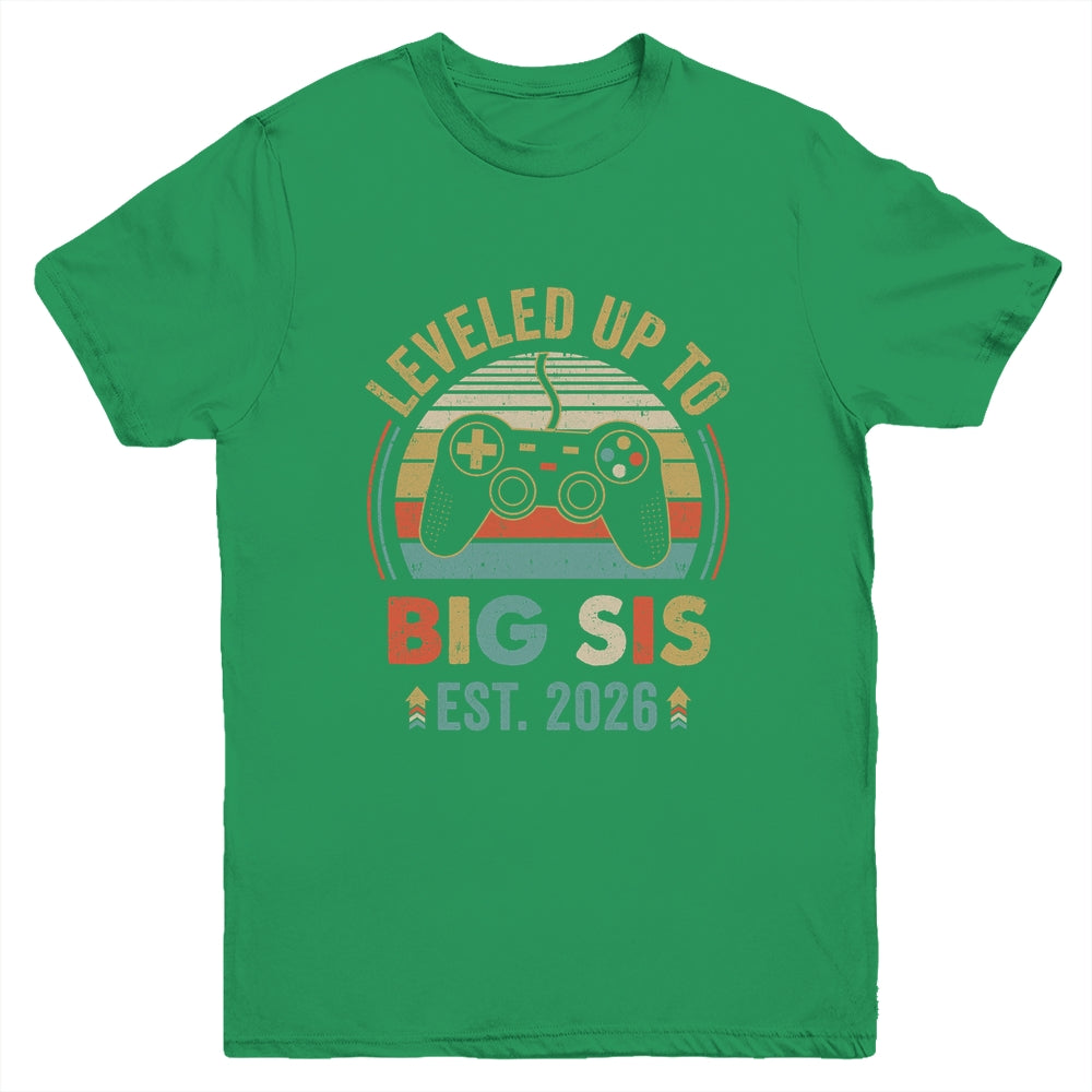 Leveled Up To Big Sister 2026 Video Game Promoted To Sister Youth Shirt | teecentury