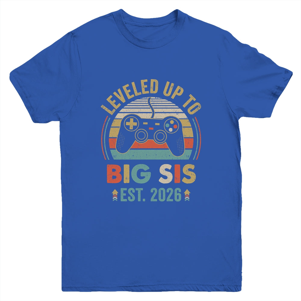 Leveled Up To Big Sister 2026 Video Game Promoted To Sister Youth Shirt | teecentury