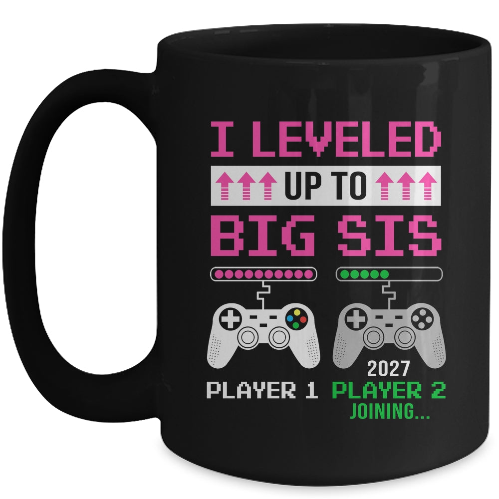 Leveled Up To Big Sister 2027 Funny Video Game Soon To Be Sister Mug | teecentury