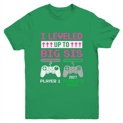 Leveled Up To Big Sister 2027 Funny Video Game Soon To Be Sister Youth Shirt | teecentury