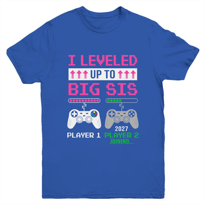 Leveled Up To Big Sister 2027 Funny Video Game Soon To Be Sister Youth Shirt | teecentury