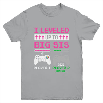 Leveled Up To Big Sister 2027 Funny Video Game Soon To Be Sister Youth Shirt | teecentury