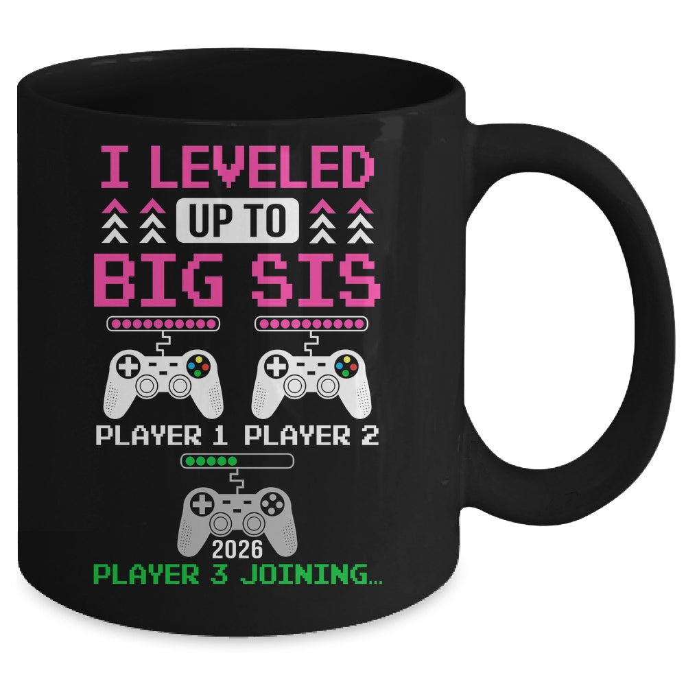Leveled Up To Big Sister Again Big Sister Est 2026 Kids Mug | teecentury