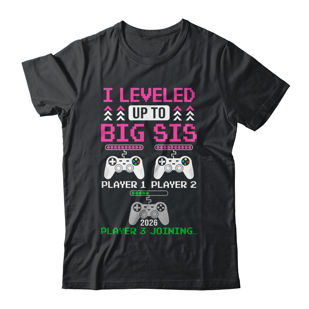 Leveled Up To Big Sister Again Big Sister Est 2026 Kids Youth Shirt | teecentury