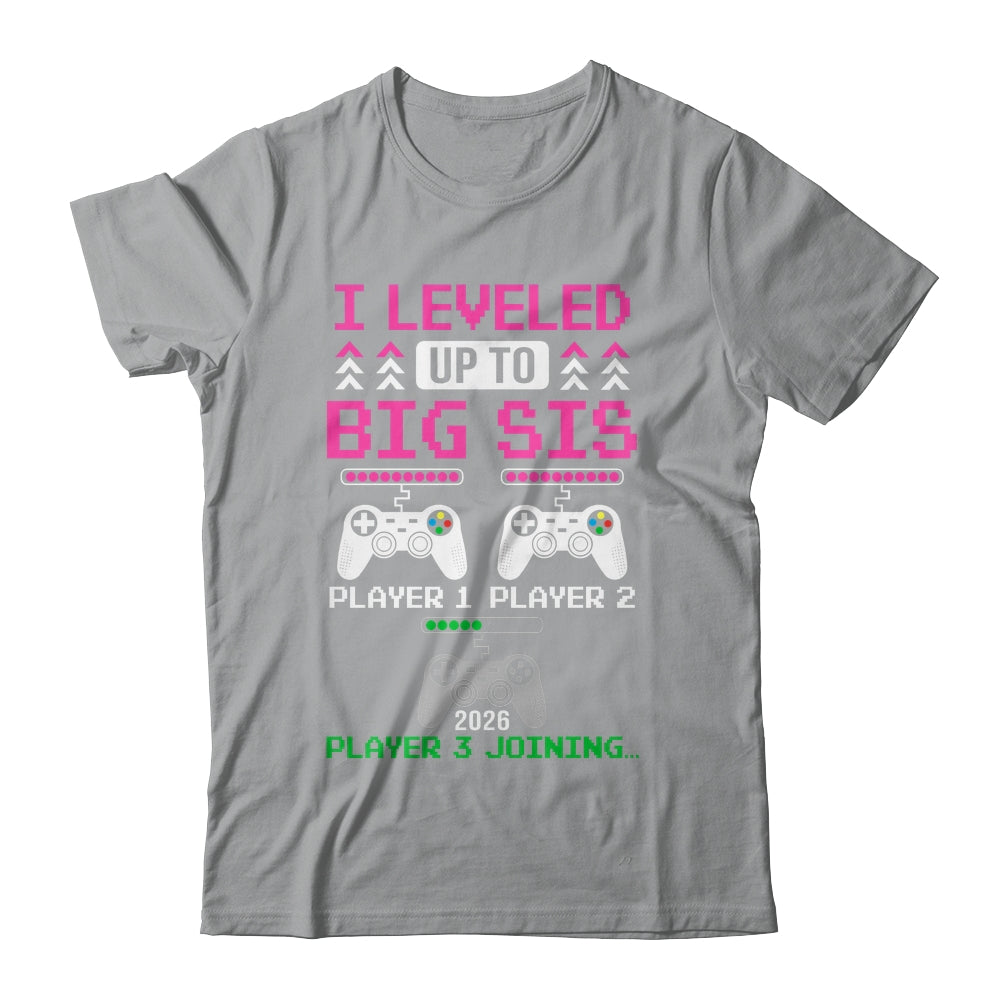 Leveled Up To Big Sister Again Big Sister Est 2026 Kids Youth Shirt | teecentury