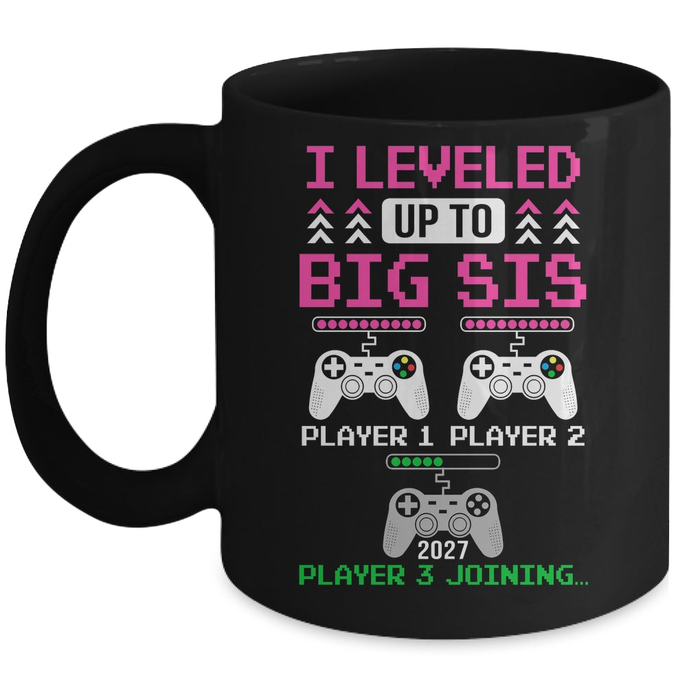 Leveled Up To Big Sister Again Big Sister Est 2027 Kids Mug | teecentury
