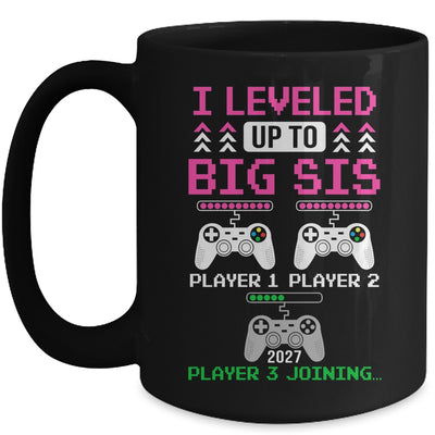 Leveled Up To Big Sister Again Big Sister Est 2027 Kids Mug | teecentury