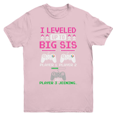 Leveled Up To Big Sister Again Big Sister Est 2027 Kids Youth Shirt | teecentury