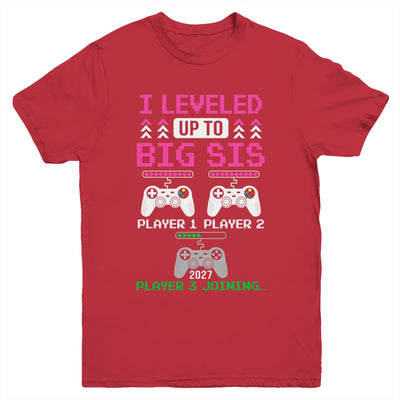 Leveled Up To Big Sister Again Big Sister Est 2027 Kids Youth Shirt | teecentury